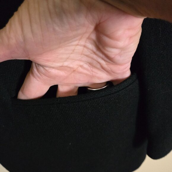 Sag Harbor Vintage Black 100% Pure Wool One Button Blazer Size 10 - Picture 3 of 5